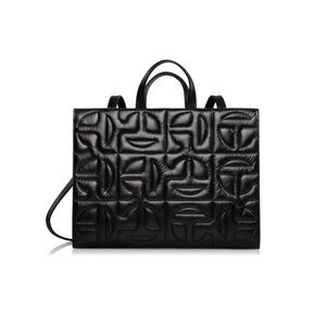 Elegant Black Quilted Tote Bag